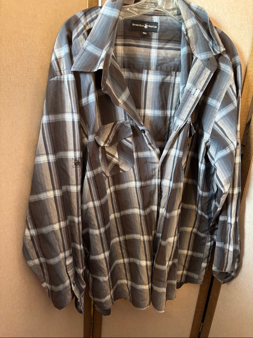 Beverly Hills Polo Club Plaid Shirt 4XLT
